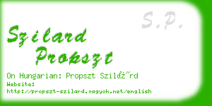 szilard propszt business card